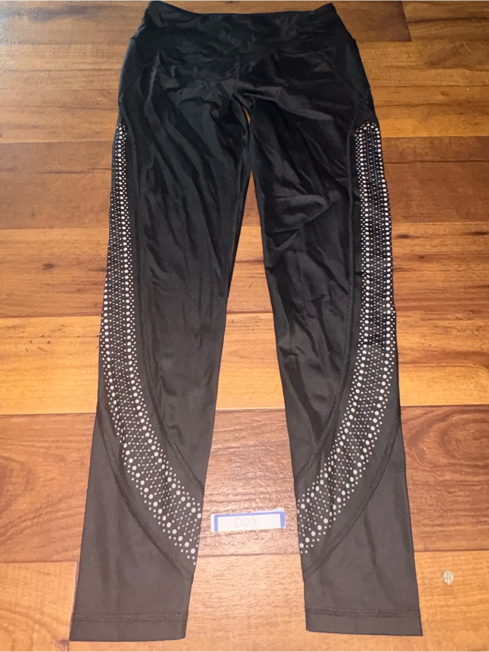 Victoria Sport Knockout Laser Cut Dot Side Panel Leggings Black - Size Medium